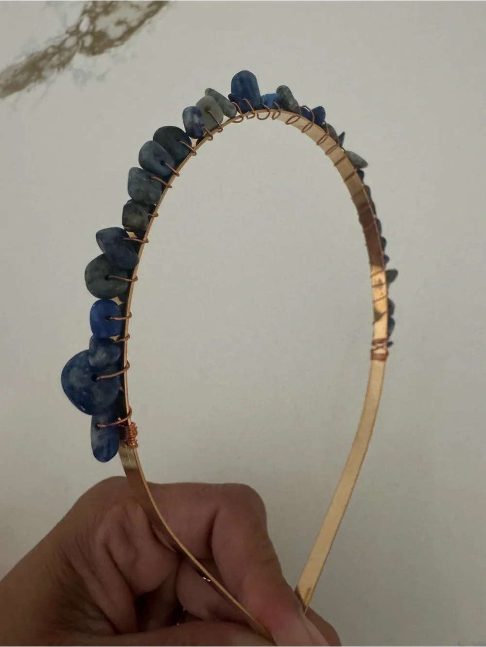 Blue Stone Wire-Wrapped Headband